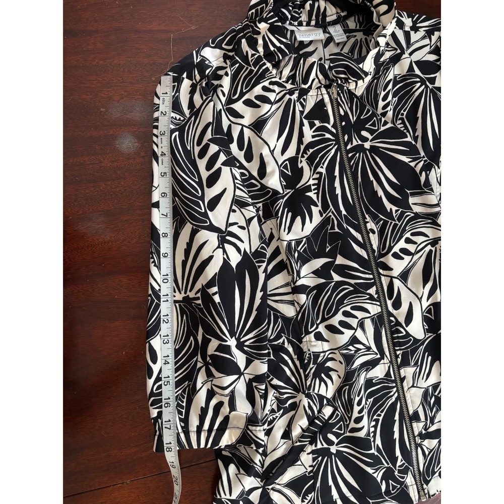 Chico's Zenergy Shirt Jacket SZ L Zip Front 3/4 Sleeve Lightweight Travel Office - Picture 5 of 7